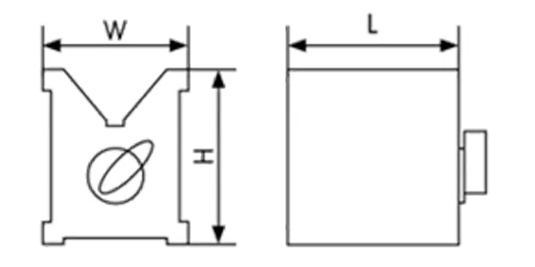 Bloc en V magnétique triangulaire (angle V de 90 degrés)